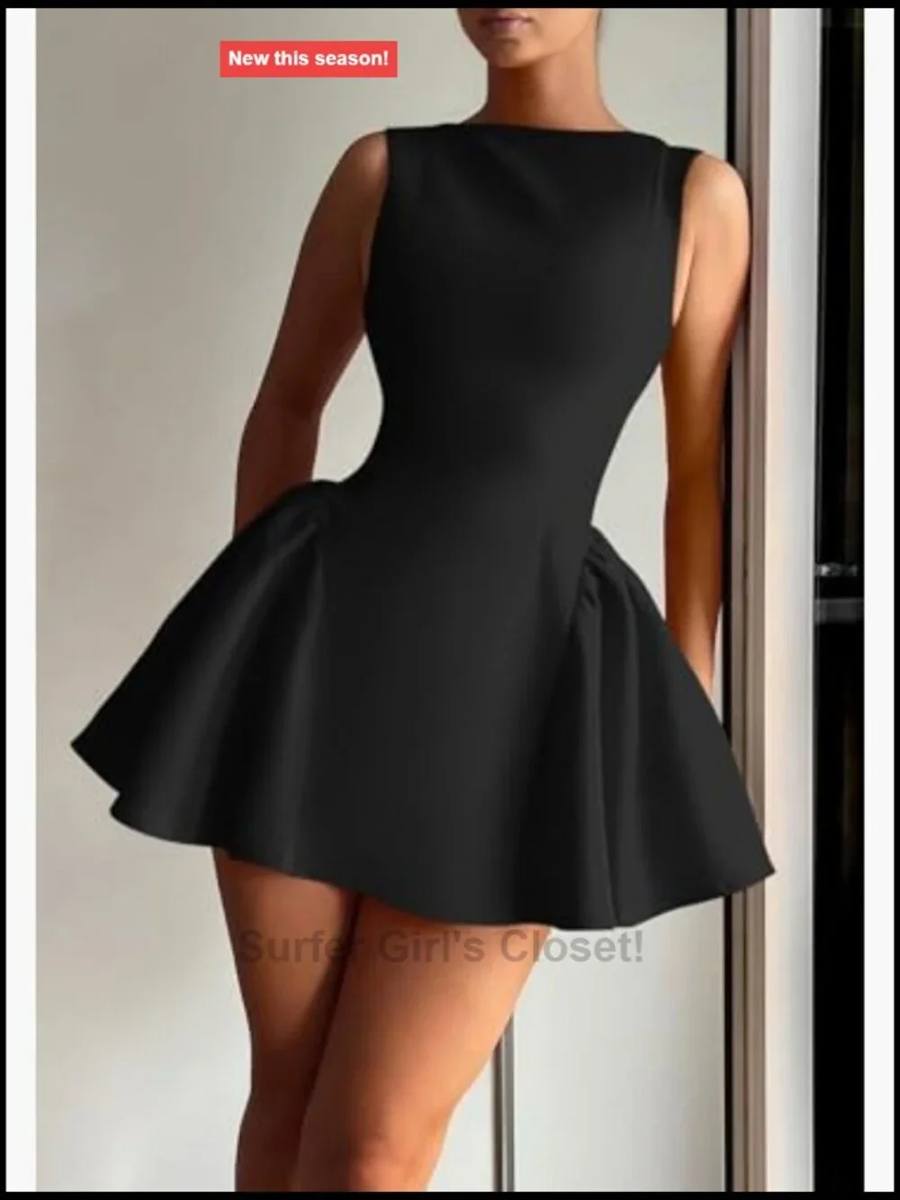 Sleeveless Backless Ruffle A-Line Mini Dress Cotton Blend